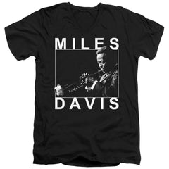 Miles Davis Monochrome Men's 30/1 Cotton Slim V-Neck T-Shirt