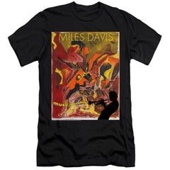 Miles Davis Music Is An Addiction Men's Ultra-Soft 30/1 Cotton Slim Short-Sleeve T-Shirt