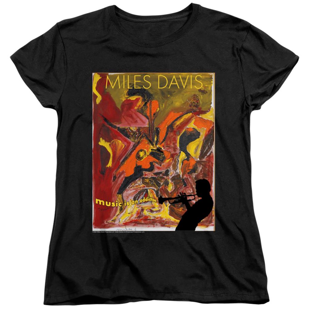 Miles Davis Music Is An Addiction Women's 18/1 Cotton Short-Sleeve T-Shirt