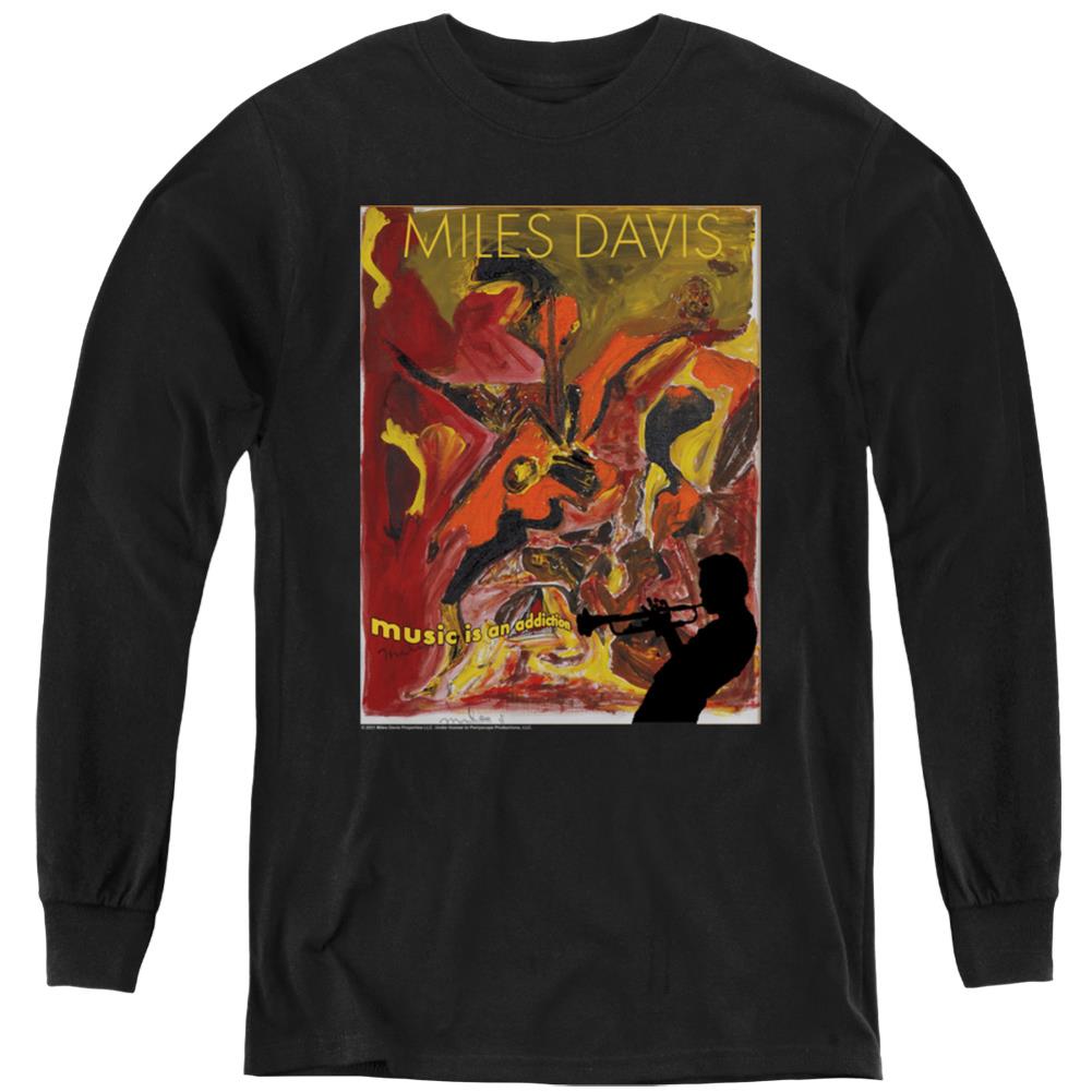 Miles Davis Music Is An Addiction Youth Long-Sleeve T-Shirt