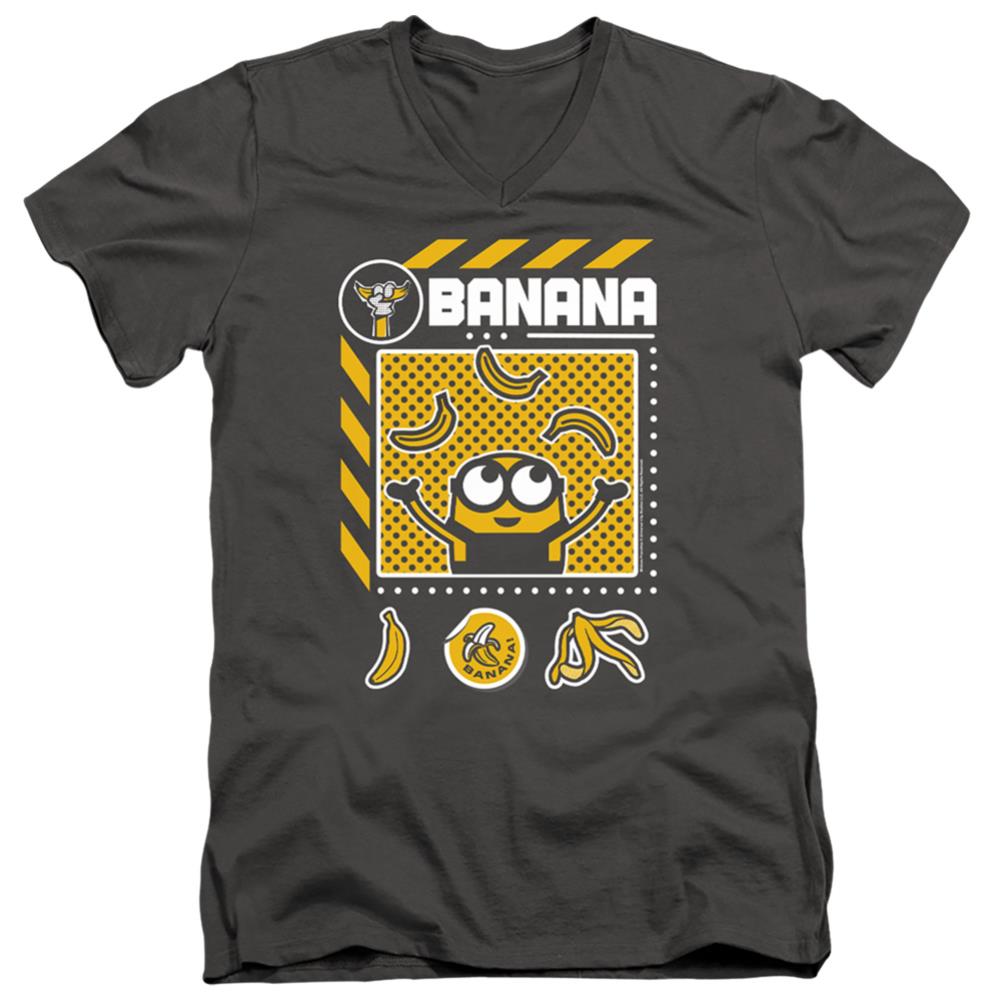 Minions Banana Icons Men's 30/1 Cotton Slim V-Neck T-Shirt