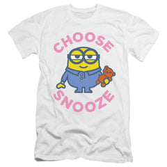 Minions Choose Snooze Men's Ultra-Soft 30/1 Cotton Slim Short-Sleeve T-Shirt