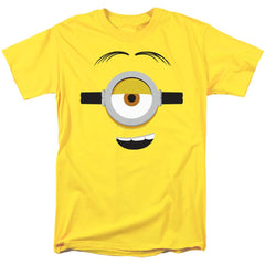 Minions Stuart Face Men's 18/1 Cotton Short-Sleeve T-Shirt