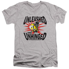 Minions Unleashed And Unhinged Men's 30/1 Cotton Slim V-Neck T-Shirt