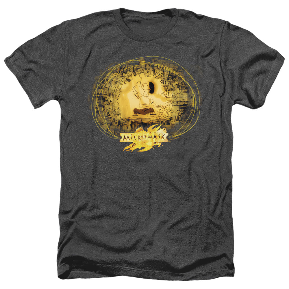 Mirrormask Sketch Men's 30/1 Heather 60 40 Poly Short-Sleeve T-Shirt