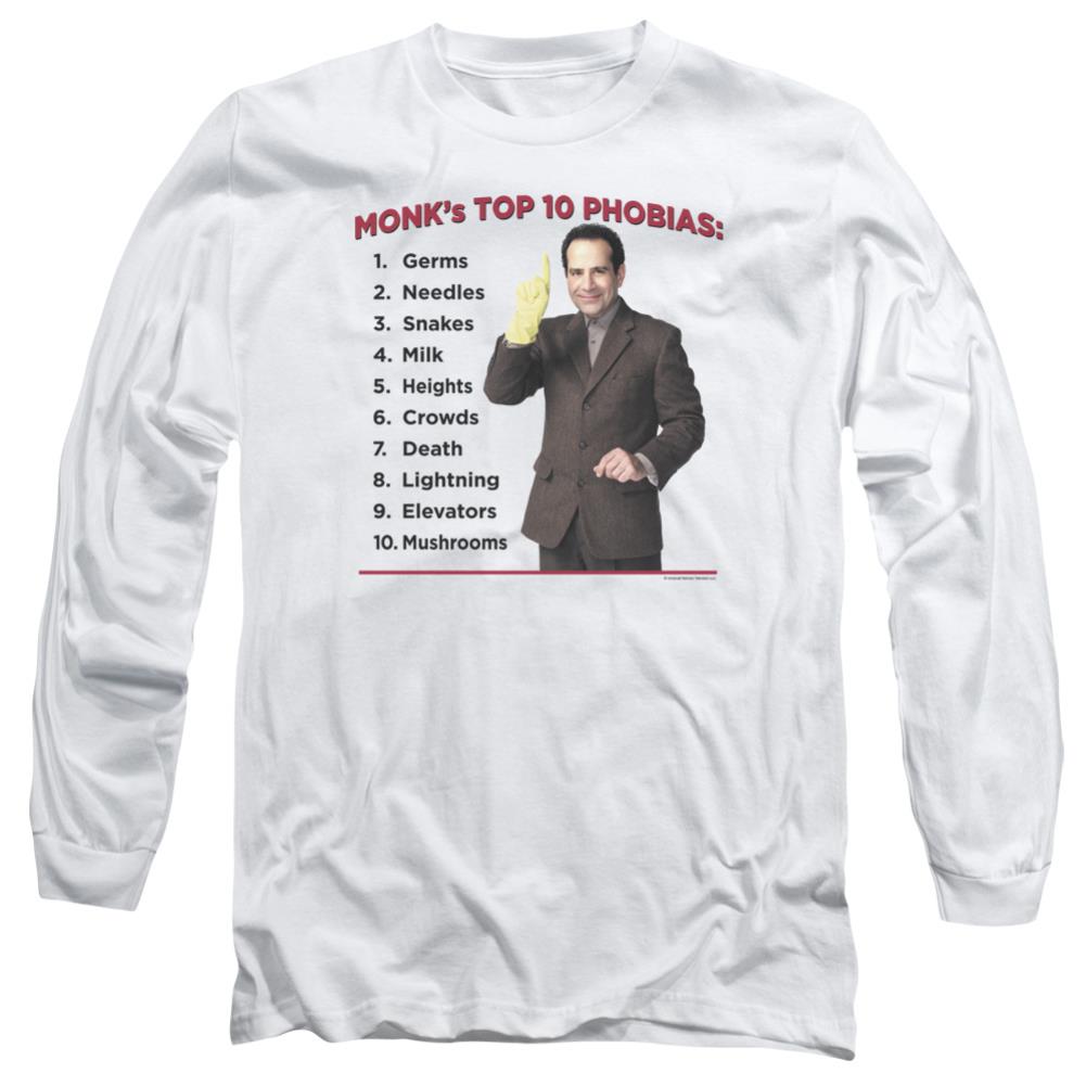 Monk Top 10 Phobias Men's 18/1 Cotton Long-Sleeve T-Shirt