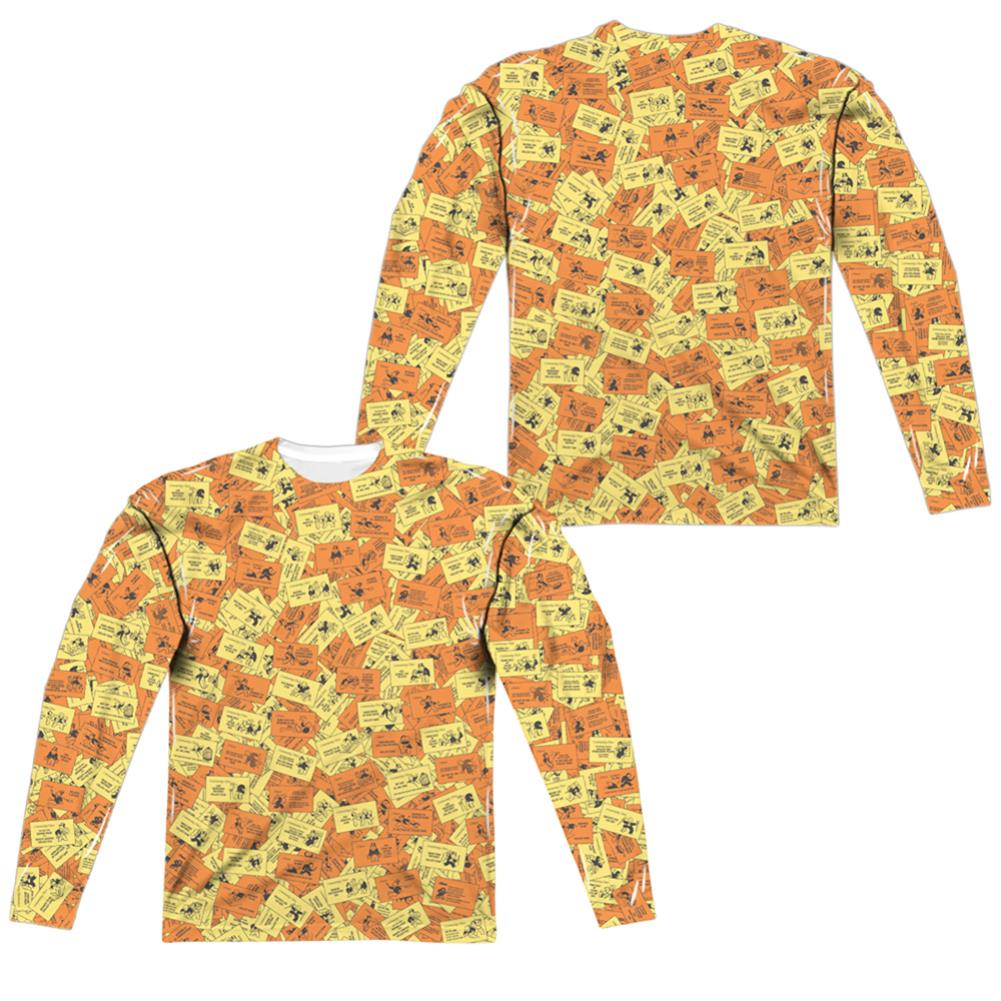 Monopoly Chance Chest Cards (Front/Back Print) Men's Regular Fit Polyester Long-Sleeve T-Shirt