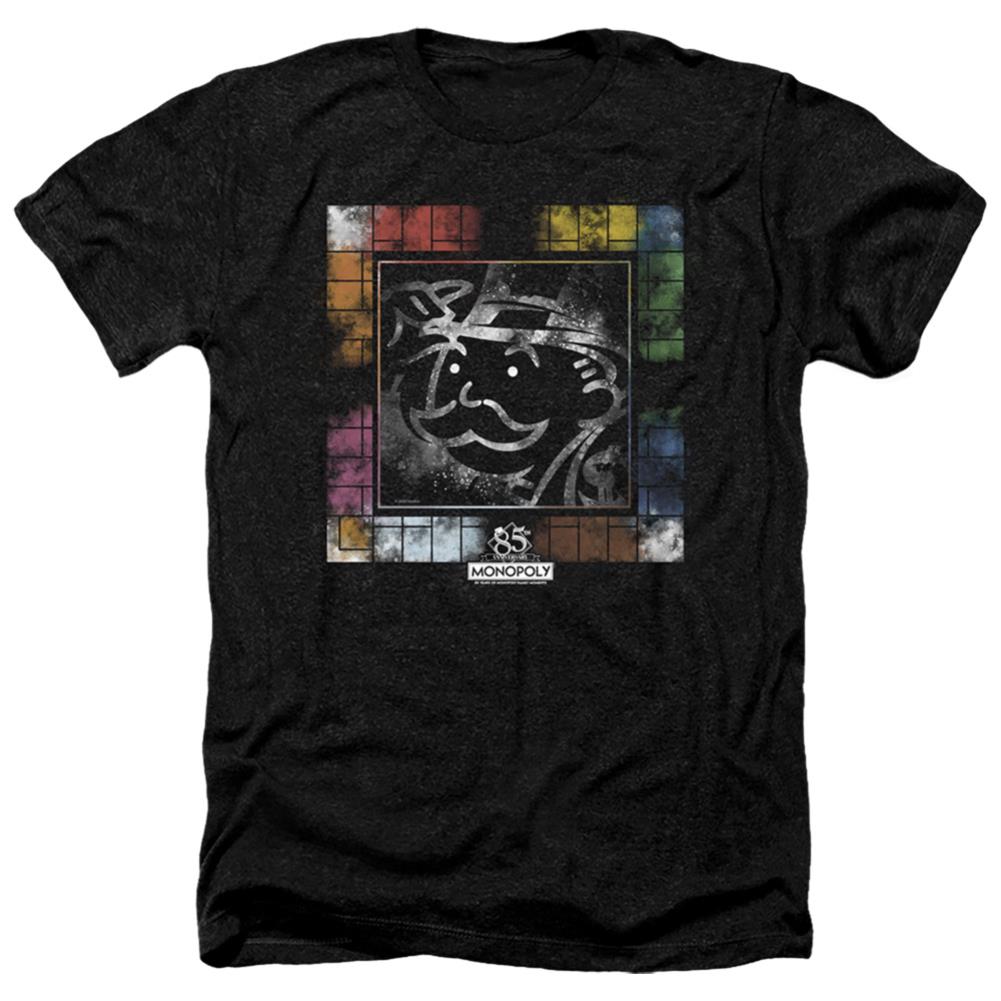 Monopoly Dusty Game Board Men's 30/1 Heather 60 40 Poly Short-Sleeve T-Shirt