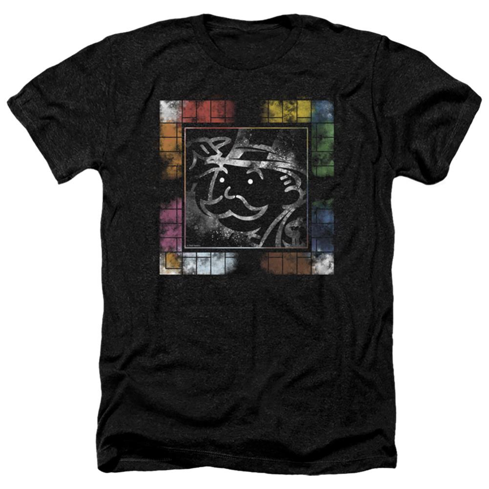 Monopoly Dusty Game Board No Logo Men's 30/1 Heather 60 40 Poly Short-Sleeve T-Shirt