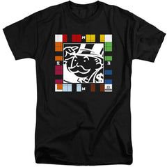 Monopoly Game Board Men's 18/1 Tall Cotton Short-Sleeve T-Shirt
