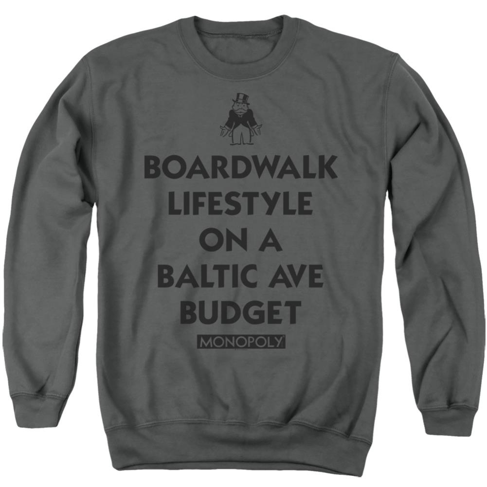 Monopoly Lifestyle VS Budget Men's Crewneck 50 50 Poly Long-Sleeve T-Shirt