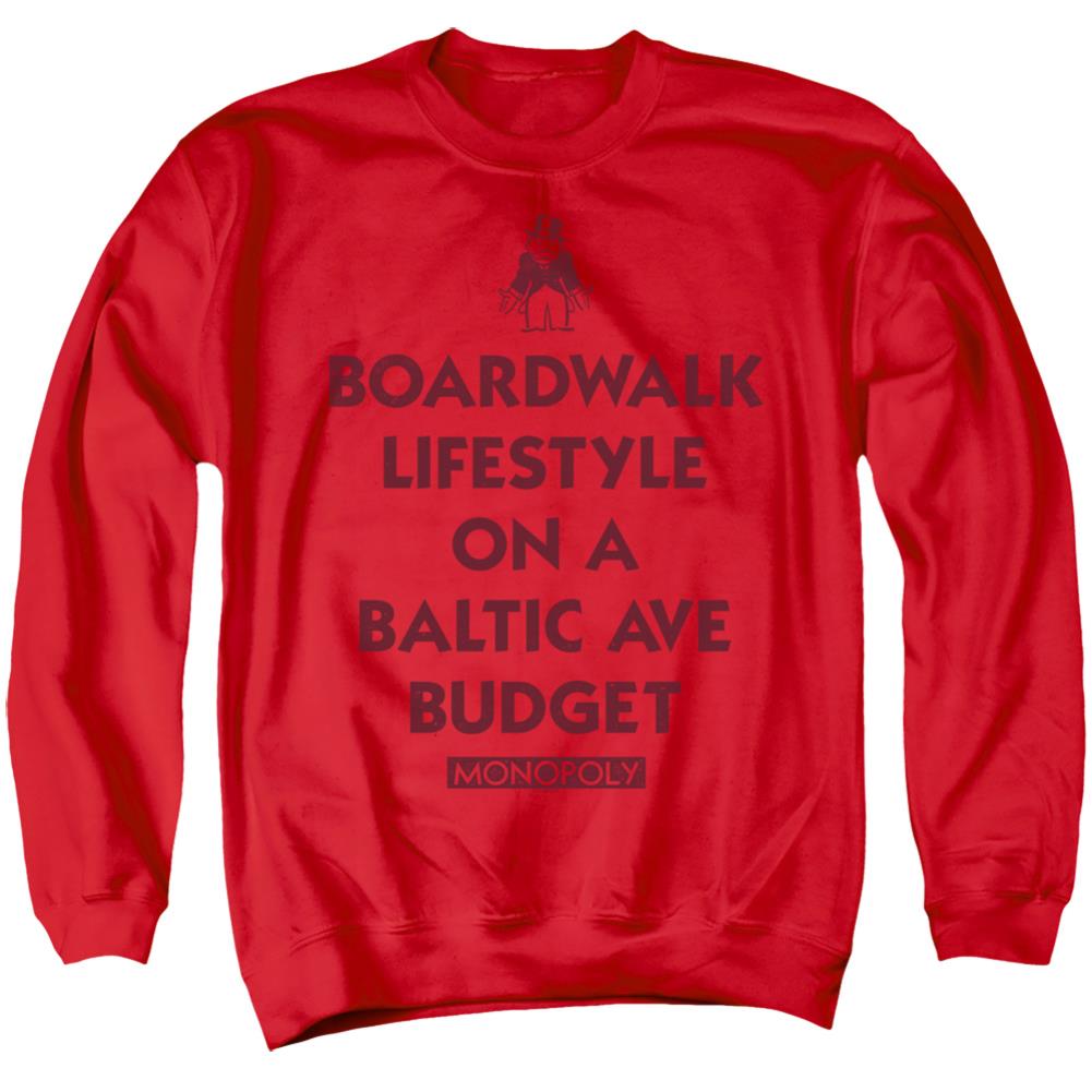 Monopoly Lifestyle VS Budget Men's Crewneck 50 50 Poly Long-Sleeve T-Shirt
