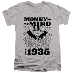 Monopoly Money Mind Since 35 Men's 30/1 Cotton Slim V-Neck T-Shirt