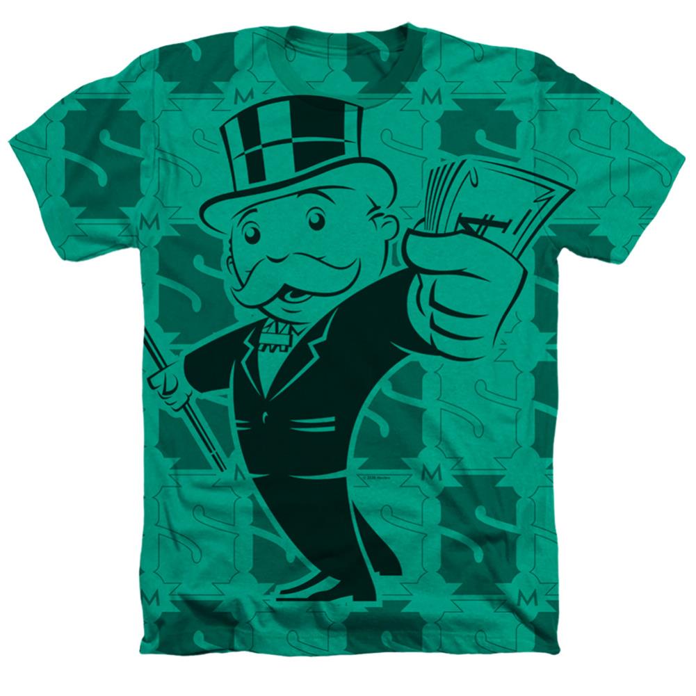 Monopoly Money Money Money Men's 30/1 Cotton Poly SS Heather T