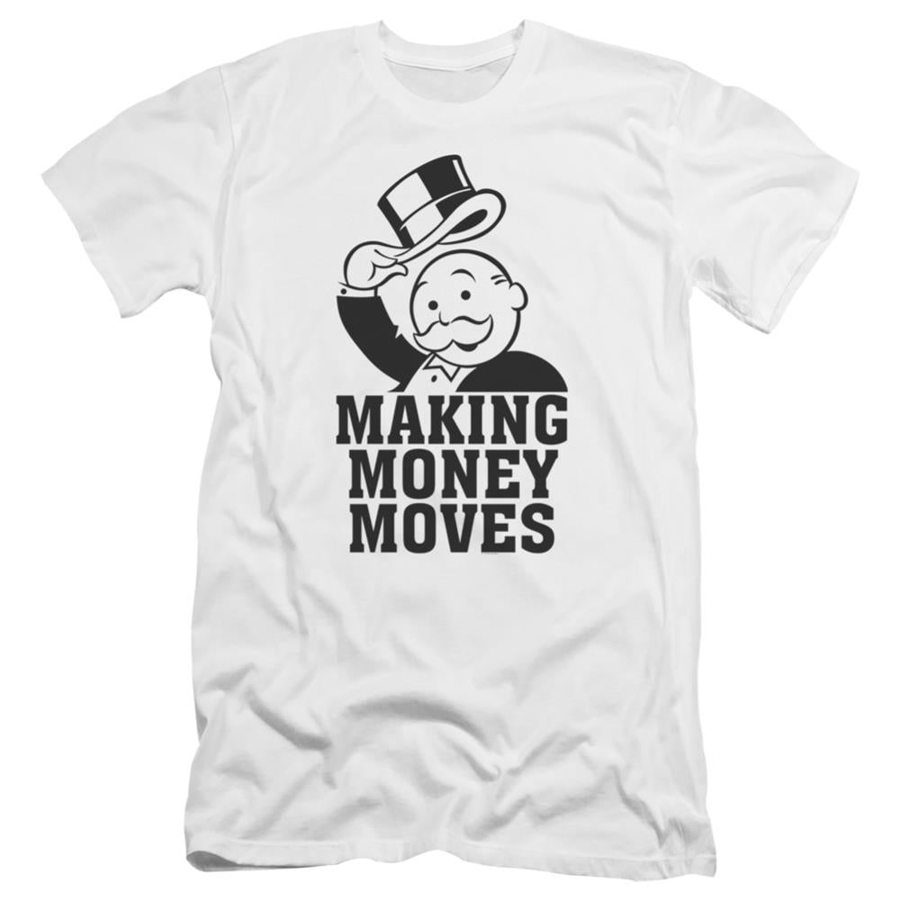 Monopoly Money Moves Men's Ultra-Soft 30/1 Cotton Slim Short-Sleeve T-Shirt