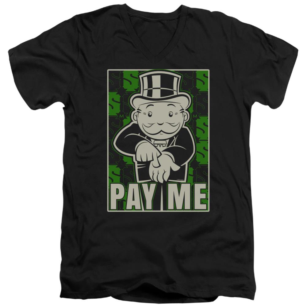 Monopoly Pay Me Men's 30/1 Cotton Slim V-Neck T-Shirt