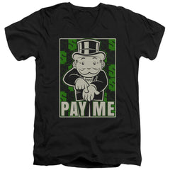 Monopoly Pay Me Men's 30/1 Cotton Slim V-Neck T-Shirt