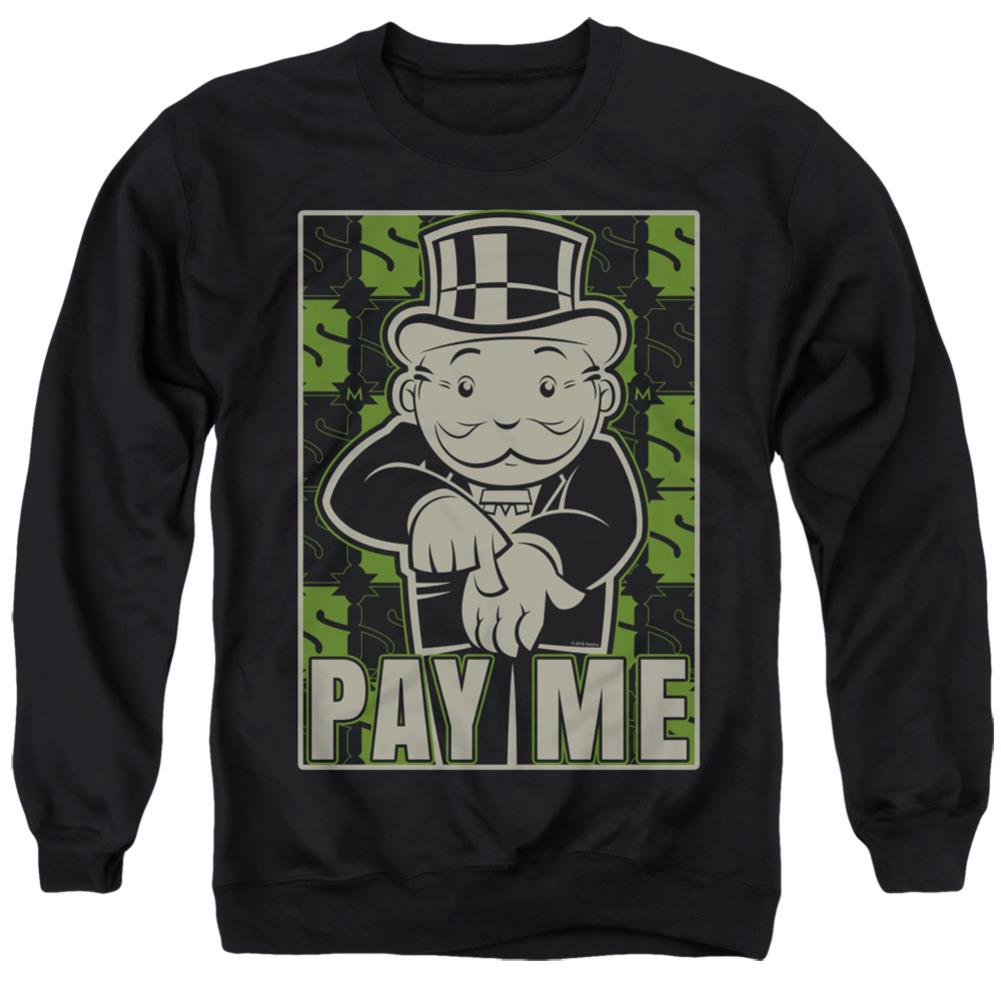 Monopoly Pay Me Men's Crewneck 50 50 Poly Long-Sleeve T-Shirt