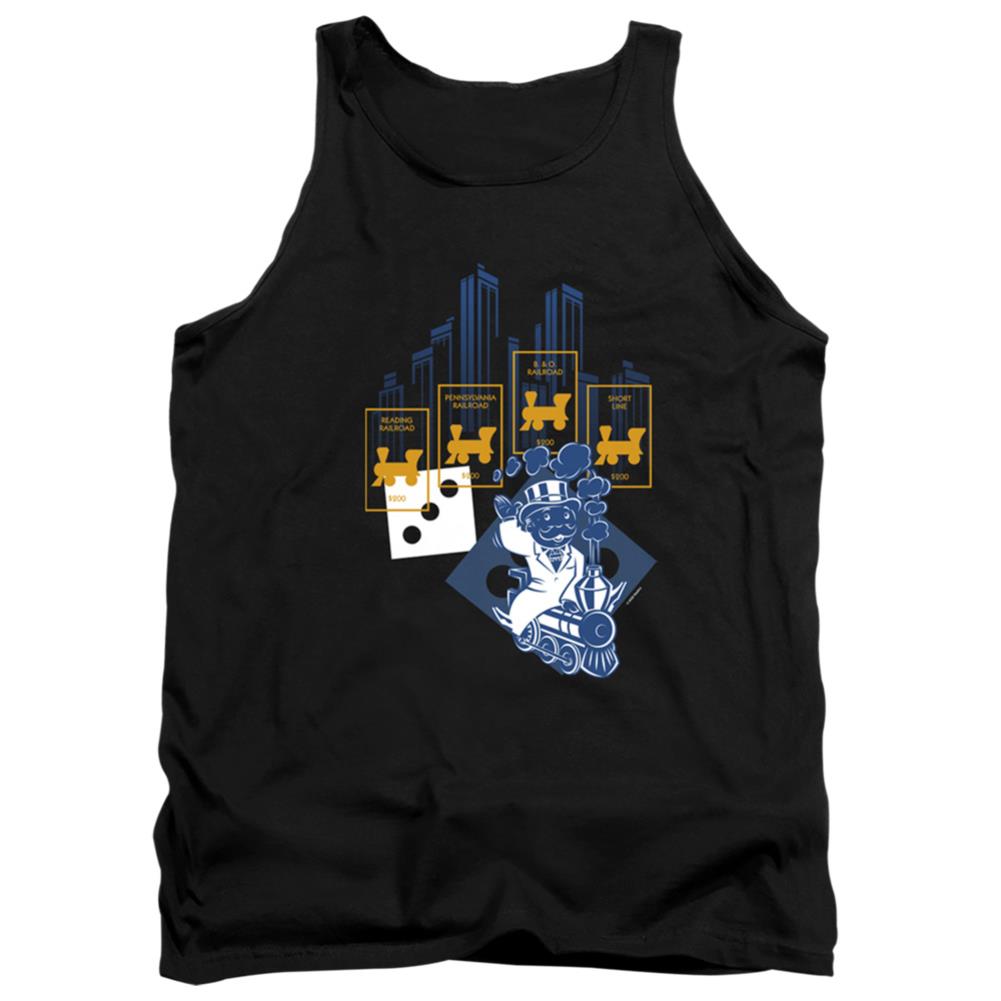 Monopoly The True Railroad Tycoon No Logo Men's 18/1 Cotton Tank Top
