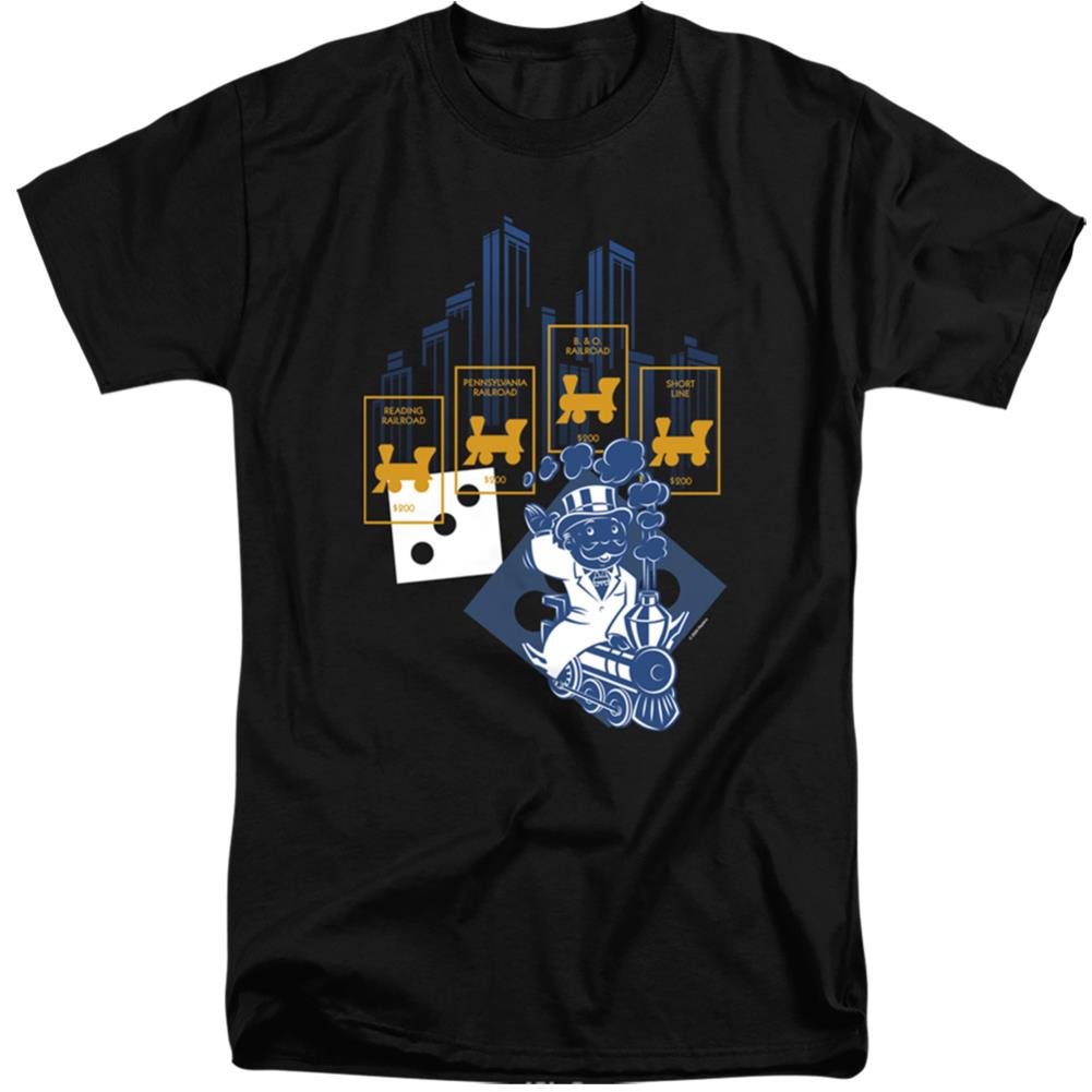 Monopoly The True Railroad Tycoon No Logo Men's 18/1 Tall Cotton Short-Sleeve T-Shirt