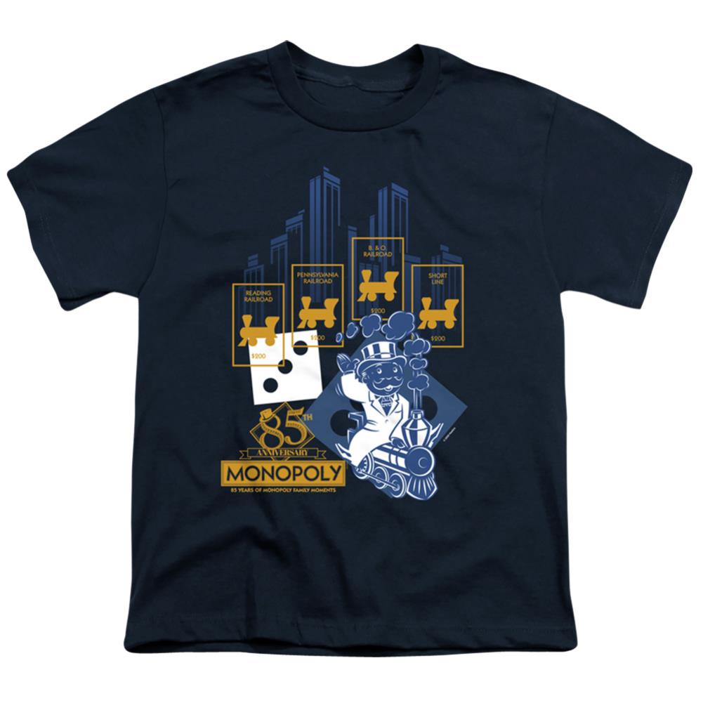 Monopoly The True Railroad Tycoon Youth 18/1 100% Cotton Short-Sleeve T-Shirt
