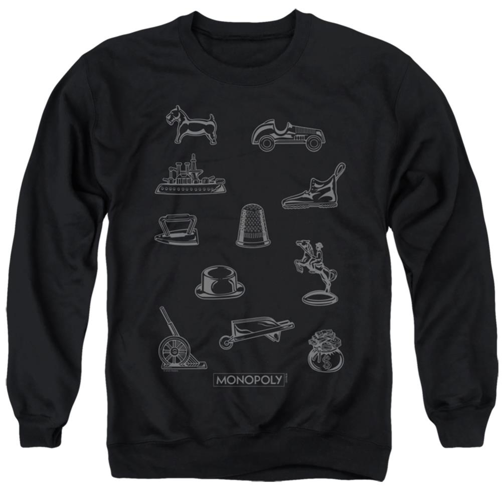 Monopoly Token Men's Crewneck 50 50 Poly Long-Sleeve T-Shirt