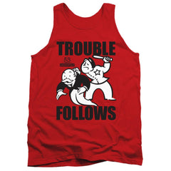 Monopoly Trouble Follows Men's 18/1 Cotton Tank Top