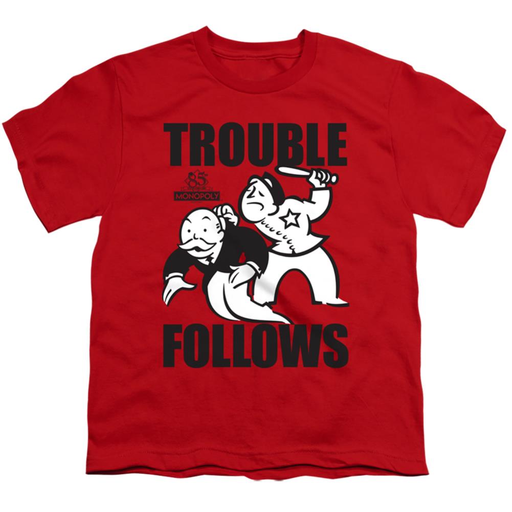 Monopoly Trouble Follows Youth 18/1 100% Cotton Short-Sleeve T-Shirt