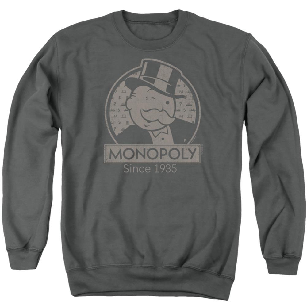 Monopoly Wink Men's Crewneck 50 50 Poly Long-Sleeve T-Shirt