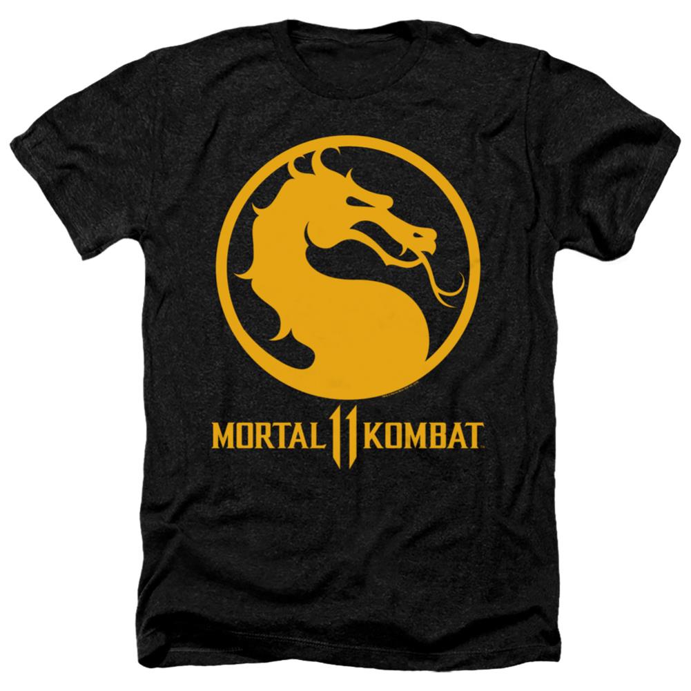 Mortal Kombat 11 Dragon Logo Men's 30/1 Heather 60 40 Poly Short-Sleeve T-Shirt