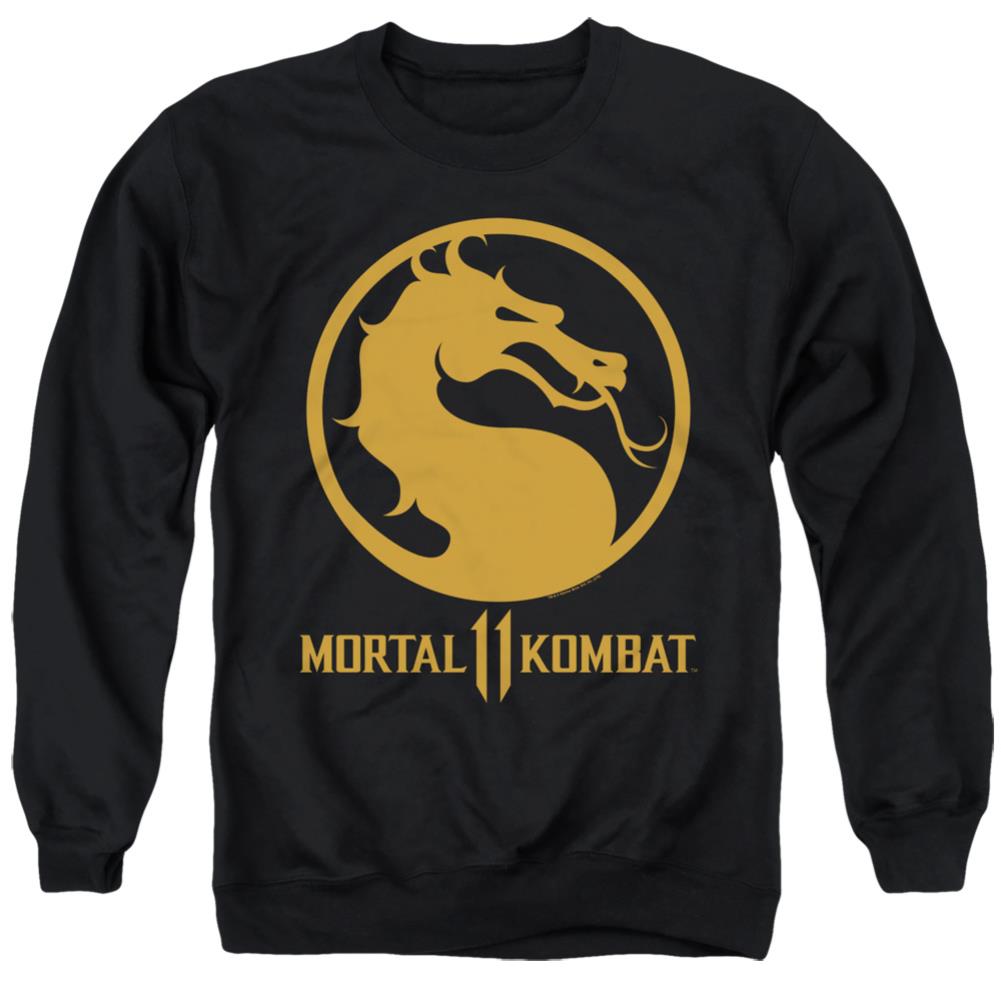 Mortal Kombat 11 Dragon Logo Men's Crewneck 50 50 Poly Long-Sleeve T-Shirt