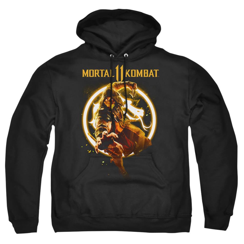 Mortal Kombat 11 Scorpion Flames Men's Pull-Over 75 25 Poly Hoodie