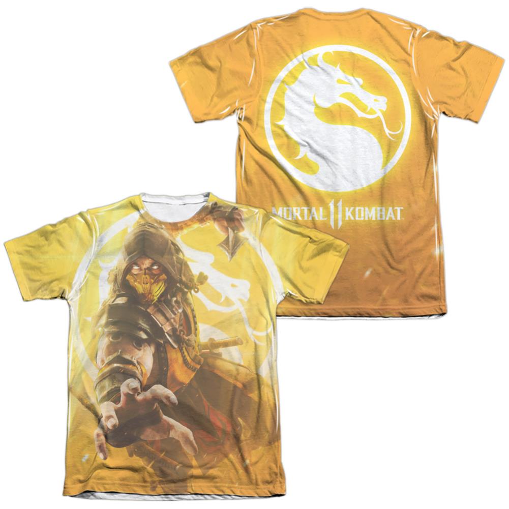 Mortal Kombat 11 Scorpion Men's Regular Fit Poly Cotton Short-Sleeve T-Shirt