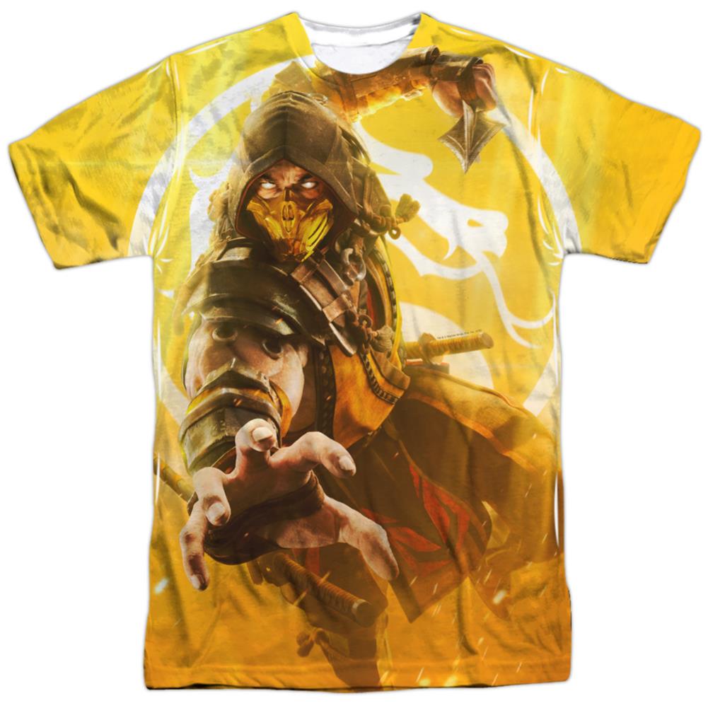 Mortal Kombat 11 Scorpion Men's Regular Fit Polyester Short-Sleeve T-Shirt
