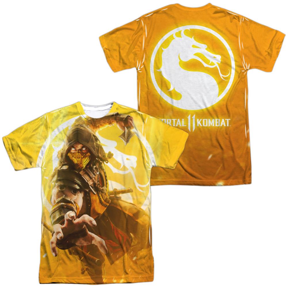 Mortal Kombat 11 Scorpion Men's Regular Fit Polyester Short-Sleeve T-Shirt