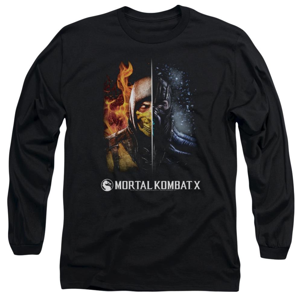 Mortal Kombat Fire And Ice Men's 18/1 Cotton Long-Sleeve T-Shirt