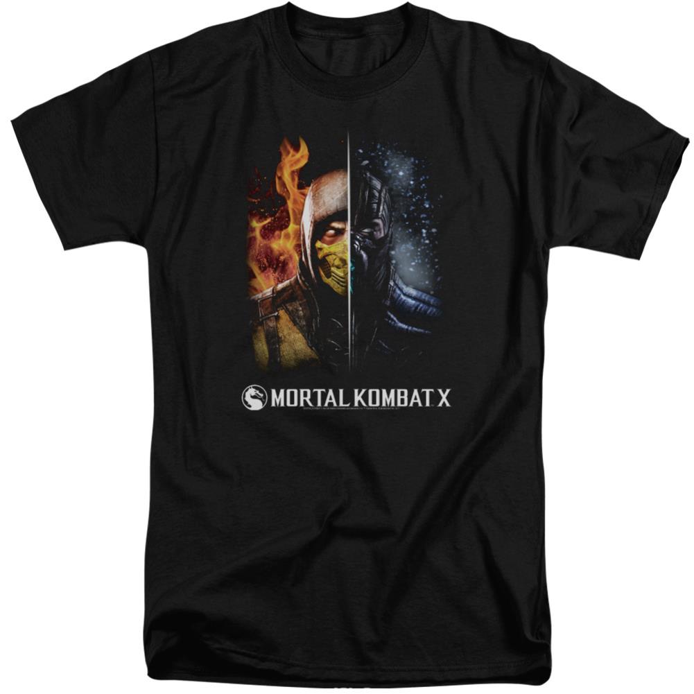 Mortal Kombat Fire And Ice Men's 18/1 Tall Cotton Short-Sleeve T-Shirt