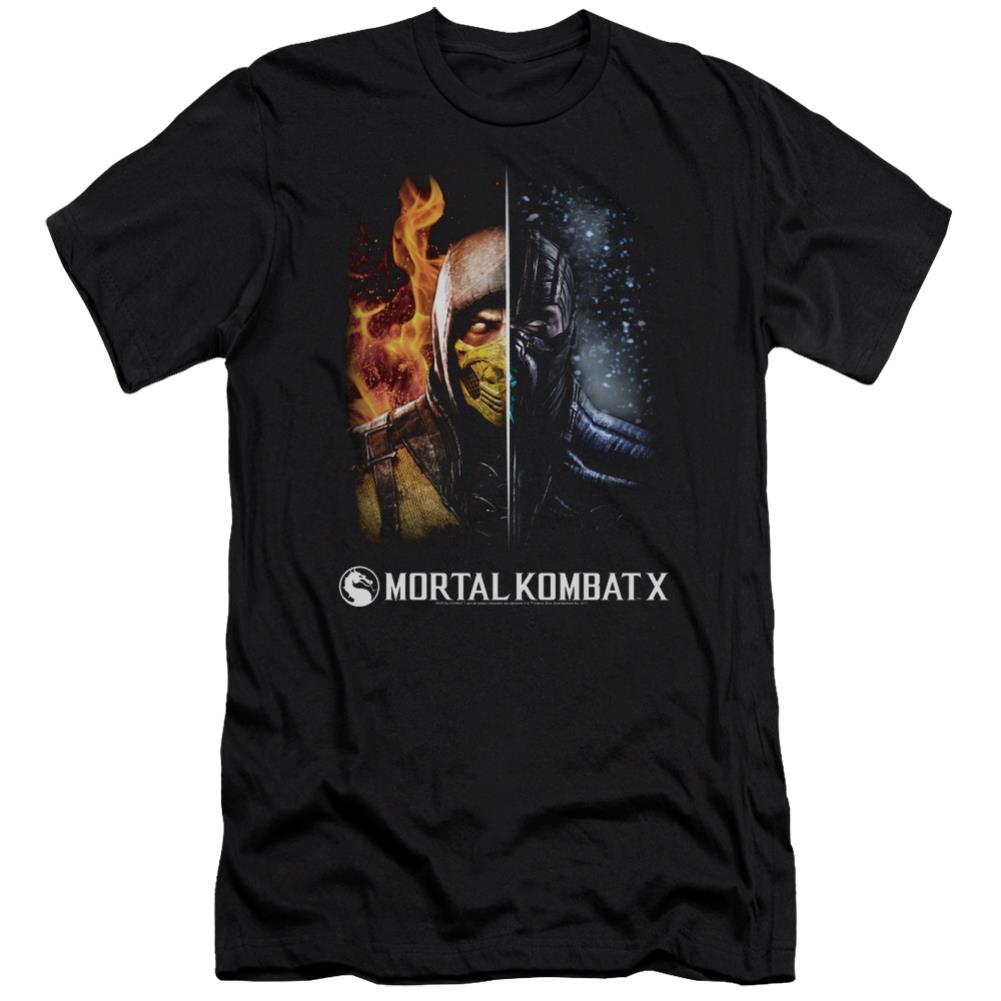 Mortal Kombat Fire And Ice Men's Ultra-Soft 30/1 Cotton Slim Short-Sleeve T-Shirt