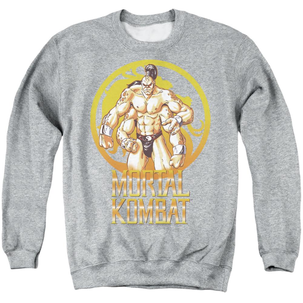 Mortal Kombat Klassic Goro Men's Crewneck 50 50 Poly Long-Sleeve T-Shirt