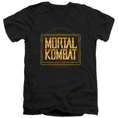Mortal Kombat Klassic Insert Coin Men's 30/1 Cotton Slim V-Neck T-Shirt