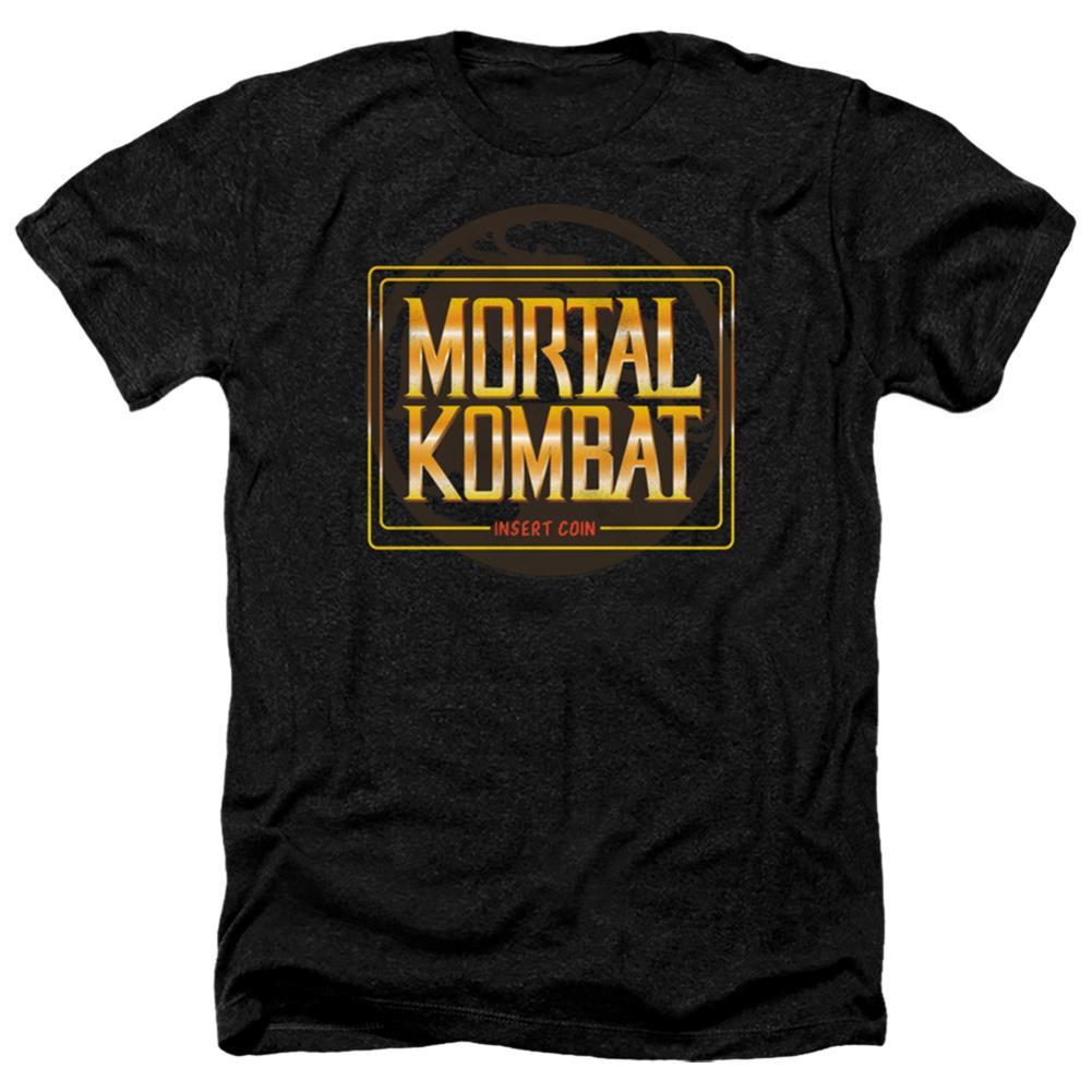 Mortal Kombat Klassic Insert Coin Men's 30/1 Heather 60 40 Poly Short-Sleeve T-Shirt