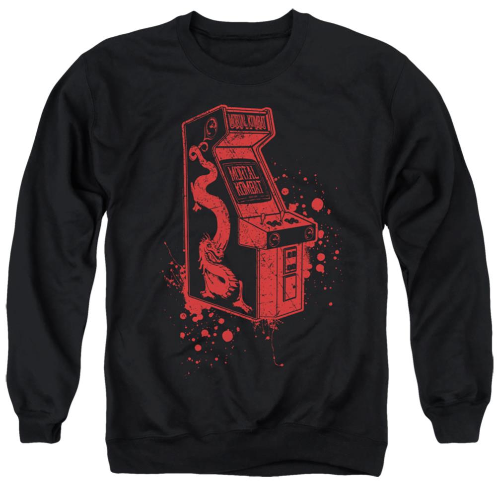 Mortal Kombat Klassic Insert Coin Men's Crewneck 50 50 Poly Long-Sleeve T-Shirt