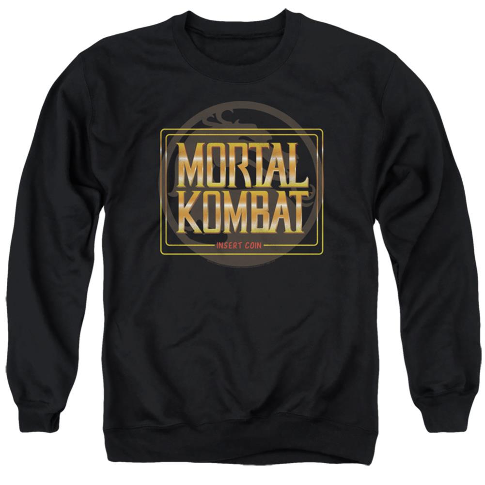 Mortal Kombat Klassic Insert Coin Men's Crewneck 50 50 Poly Long-Sleeve T-Shirt