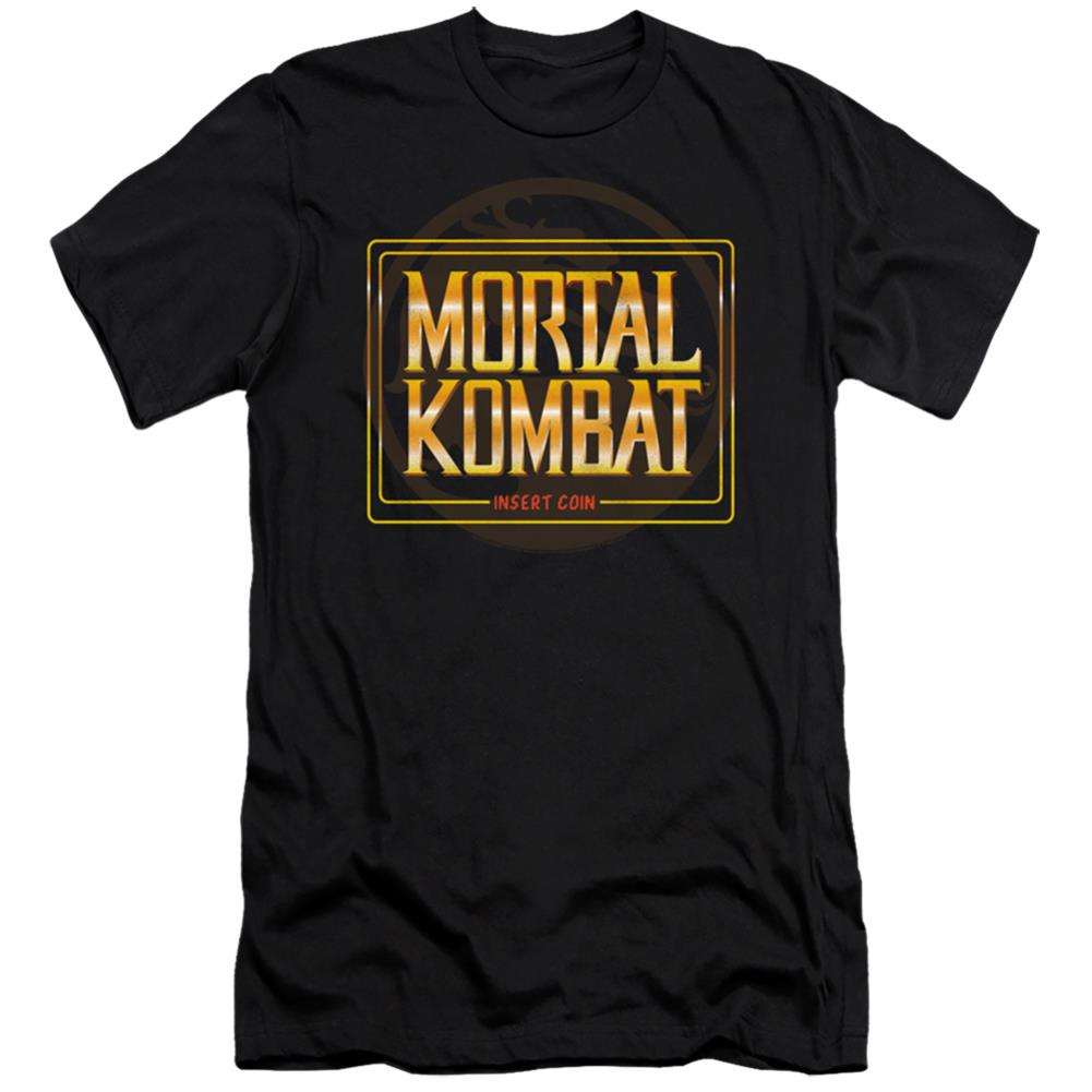 Mortal Kombat Klassic Insert Coin Men's Ultra-Soft 30/1 Cotton Slim Short-Sleeve T-Shirt