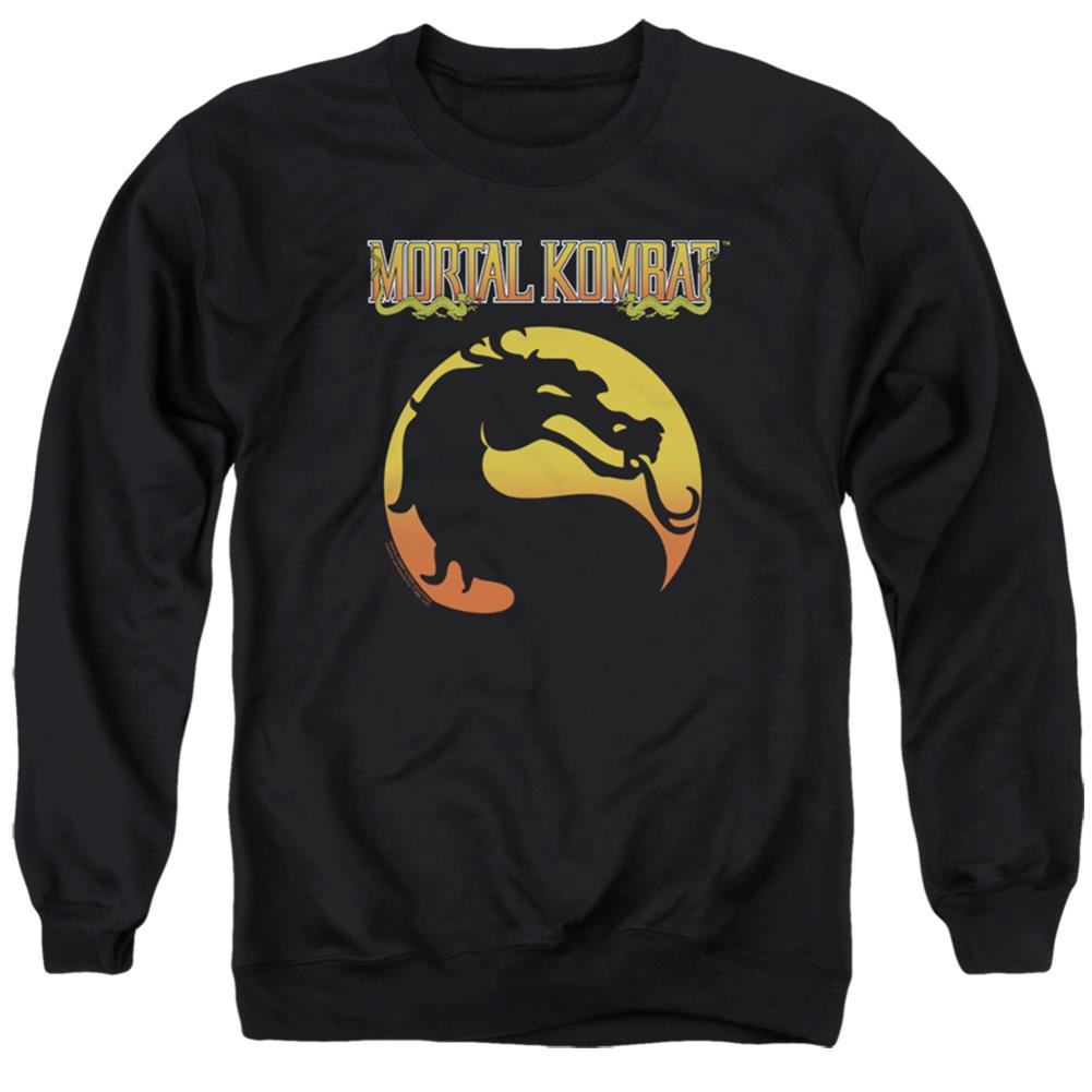 Mortal Kombat Klassic Logo Men's Crewneck 50 50 Poly Long-Sleeve T-Shirt