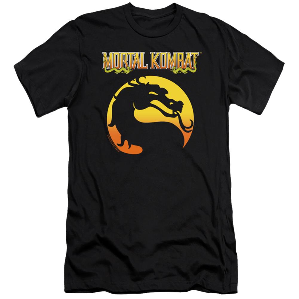 Mortal Kombat Klassic Logo Men's Ultra-Soft 30/1 Cotton Slim Short-Sleeve T-Shirt