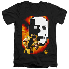 Mortal Kombat Klassic Scorpion Men's 30/1 Cotton Slim V-Neck T-Shirt