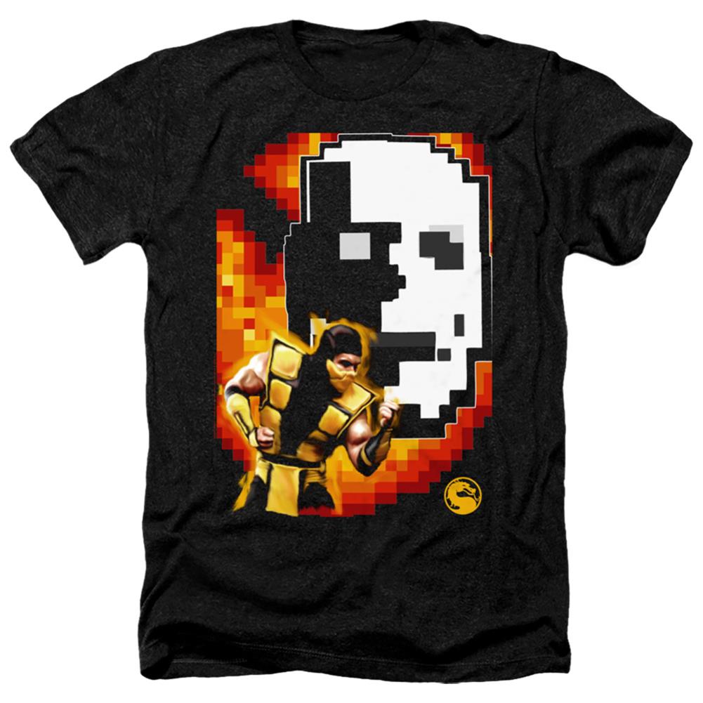 Mortal Kombat Klassic Scorpion Men's 30/1 Heather 60 40 Poly Short-Sleeve T-Shirt