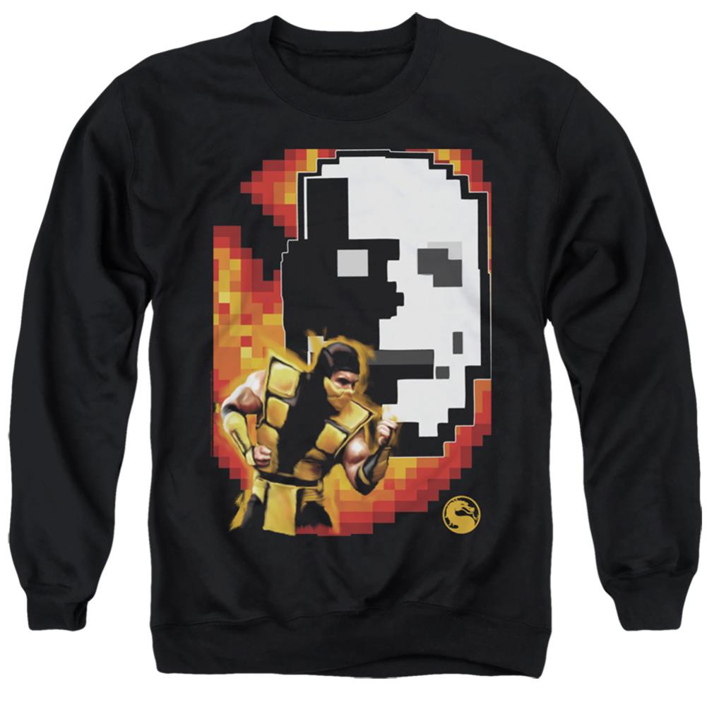 Mortal Kombat Klassic Scorpion Men's Crewneck 50 50 Poly Long-Sleeve T-Shirt