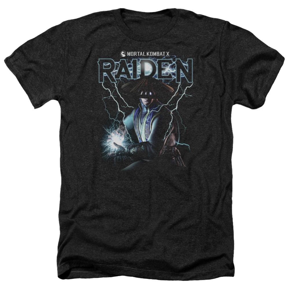 Mortal Kombat Raiden Men's 30/1 Heather 60 40 Poly Short-Sleeve T-Shirt